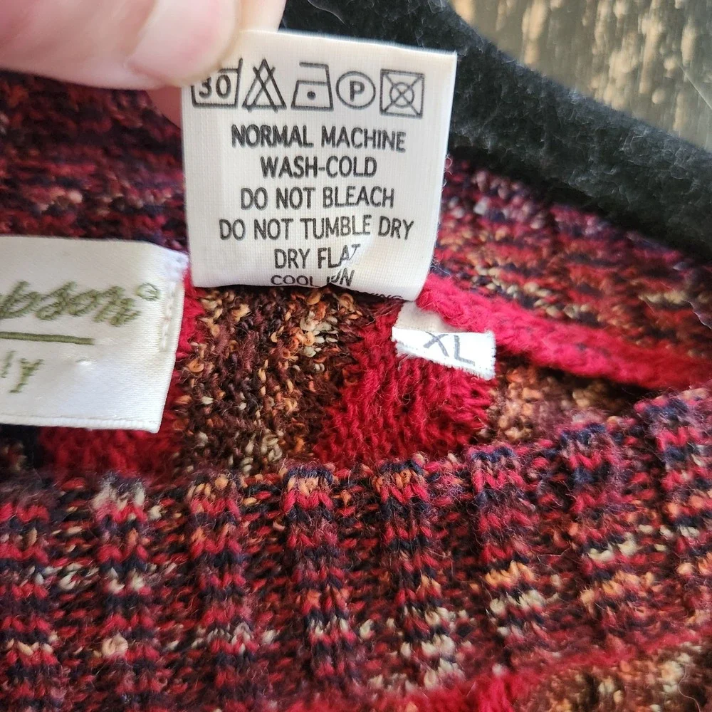 Vtg Norm Thompson Men's XL Wool Blend 3D Knit Sweater Made In Italy